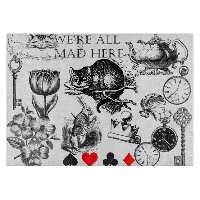 Cheshire Cat classic Alice im Wunderland mad Schneidebrett (Vorderseite)