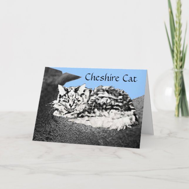 Cheshire Cat Glückwunschkarte Karte (Vorderseite)