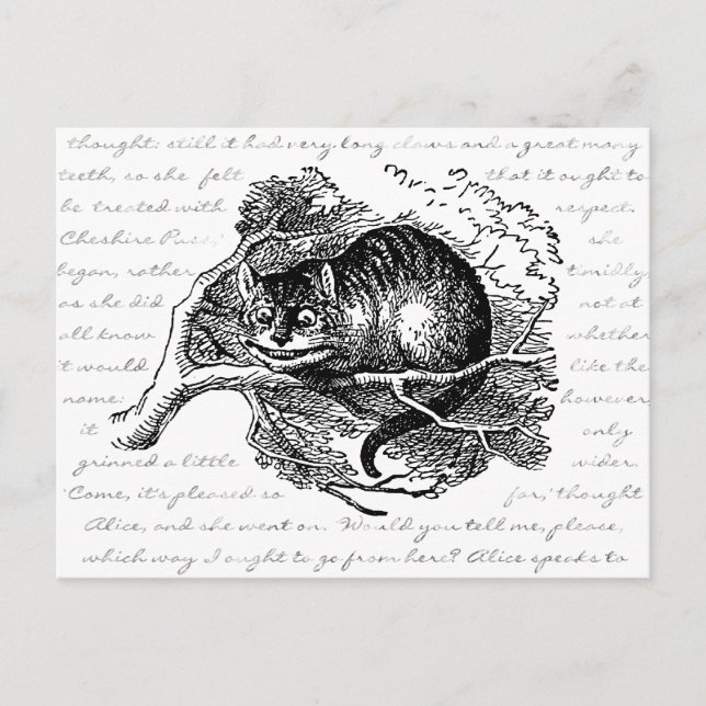 Cheshire Cat - Hier sind wir alle verrückt Postkarte (Vorderseite)