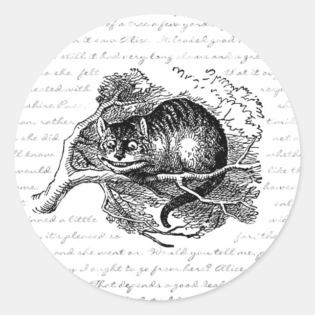 Cheshire Cat - Hier sind wir alle verrückt Runder Aufkleber (Vorderseite)