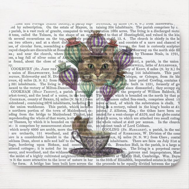 Cheshire Cat Hot Air Ballon Mousepad (Vorne)