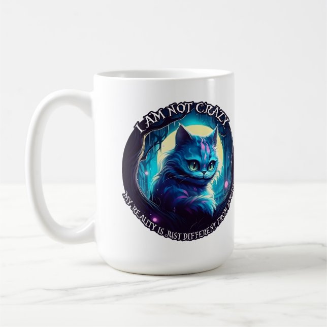 Cheshire Cat Ich bin nicht verrückt Kaffeetasse (Links)
