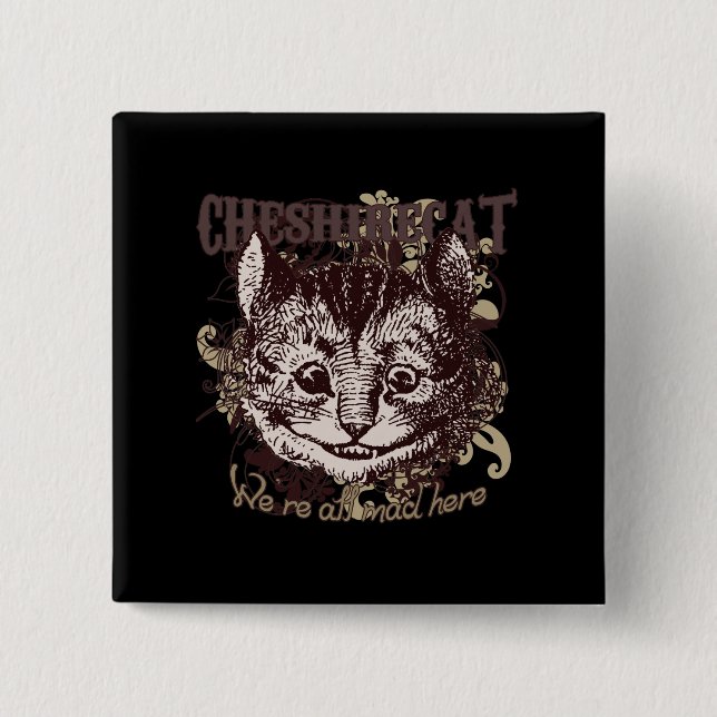 Cheshire Cat im Karnevalstil Button (Vorderseite)