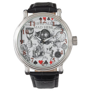 Cheshire Cat klassiker alice im wunderland verrück Armbanduhr