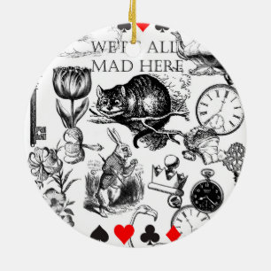 Cheshire Cat klassisch alice im wunderland verrück Keramik Ornament