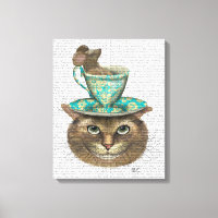 Cheshire Cat mit Cup auf Kopf