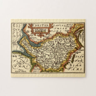 Cheshire (Chester) Landkreis England Antiker Karte