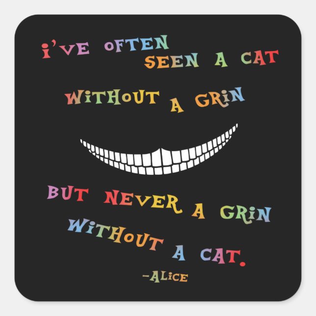 Cheshire Grin IV Quadratischer Aufkleber (Vorderseite)