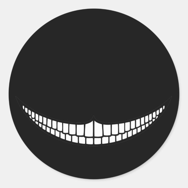 Cheshire Grin Runder Aufkleber (Vorderseite)