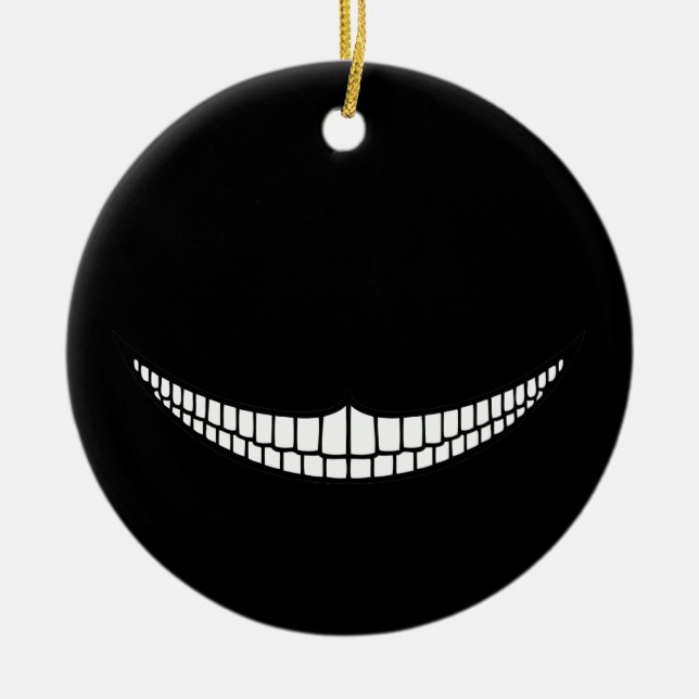 Cheshire-Grinsen Keramik Ornament (Vorne)