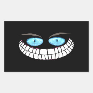 Cheshire-Katze - blaue Augen-Aufkleber Rechteckiger Aufkleber