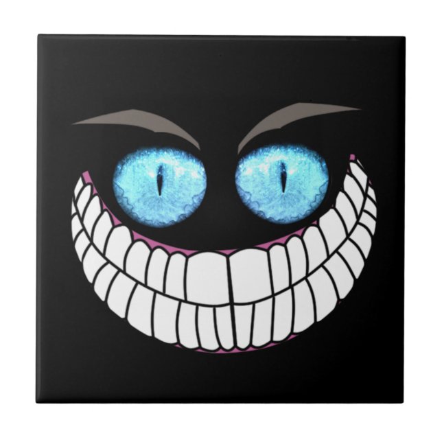 Cheshire-Katze - blaue Augen-Fliese Fliese (Vorderseite)
