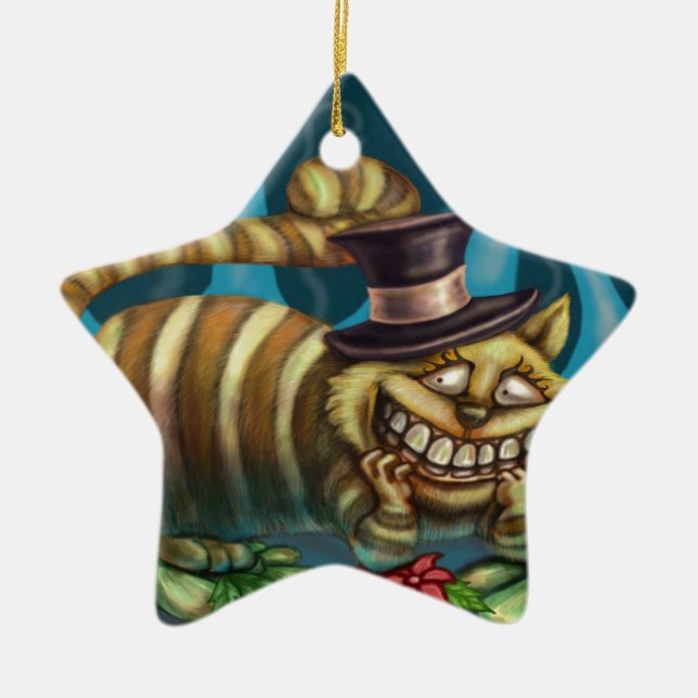 Cheshire-Katze Keramikornament (Vorne)