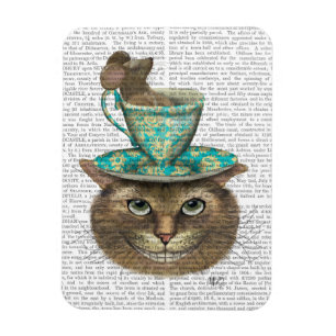 Cheshire Katze mit Cup Magnet