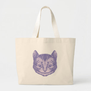 Cheshire-Katze schwärzte Lavendel mit Tinte Jumbo Stoffbeutel