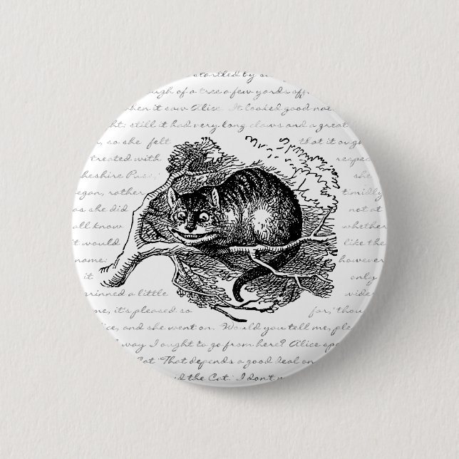 Cheshire-Katze - wir sind alle hier wütend Button (Vorderseite)