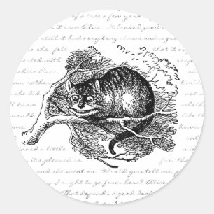 Cheshire-Katze - wir sind alle hier wütend Runder Aufkleber