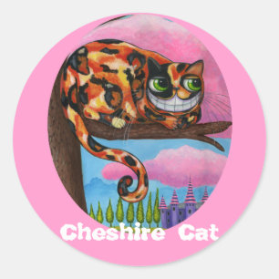 Cheshire-Katzen-Aufkleber Runder Aufkleber