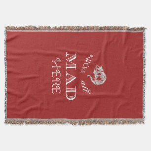 Cheshire-Katzen-wütende rote Wurfs-Decke Decke