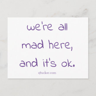 "Cheshire Kitten"-Texte Postkarte