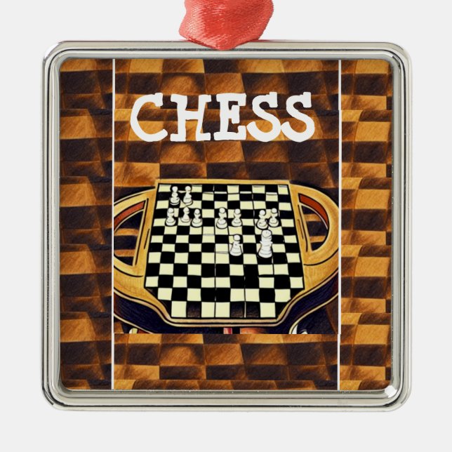 CHESS BOARD STYLE ORNAMENT AUS METALL (Vorne)