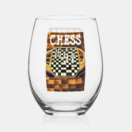 CHESS BOARD STYLE WEINGLAS OHNE STIEL