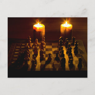 "Chess by candlelight" postcards Postkarte