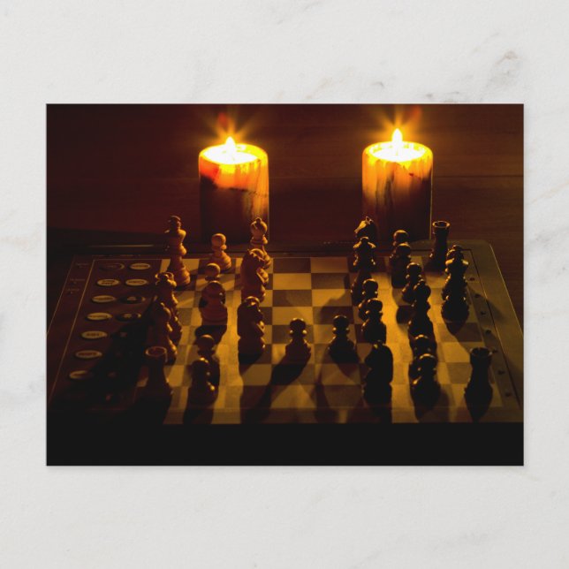 "Chess by candlelight" postcards Postkarte (Vorderseite)