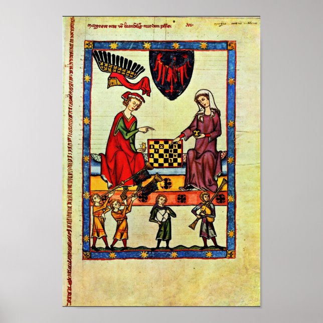 Chess,  By Meister Der Manessischen Liederhandsch Poster (Vorne)