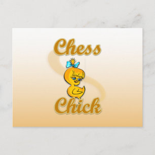 Chess Chick Postkarte