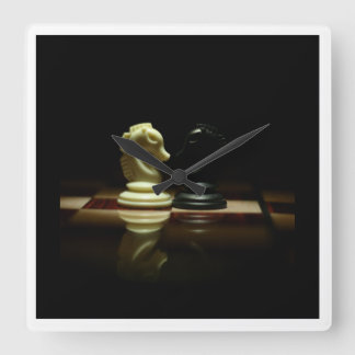 chess clock quadratische wanduhr