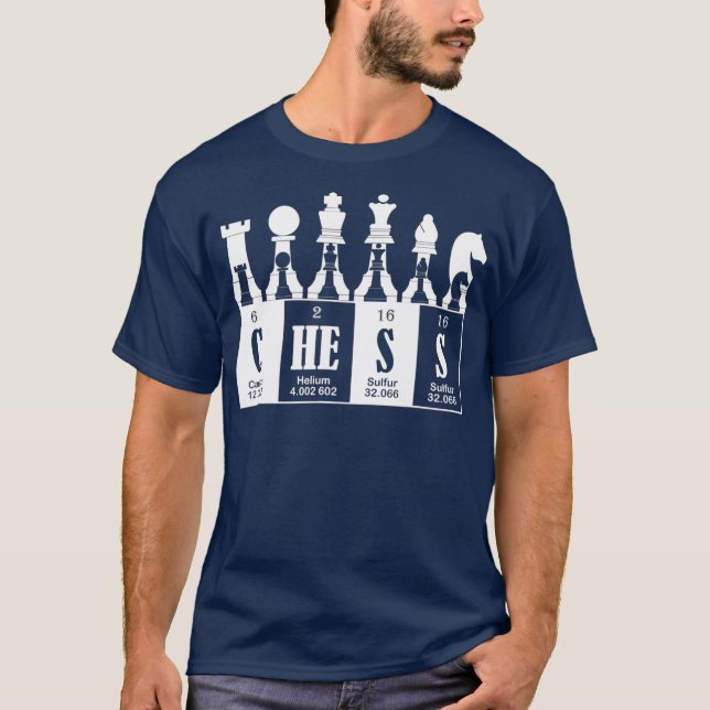 Chess Funny Chemistry Element Chess Lover Player T-Shirt (Vorderseite)