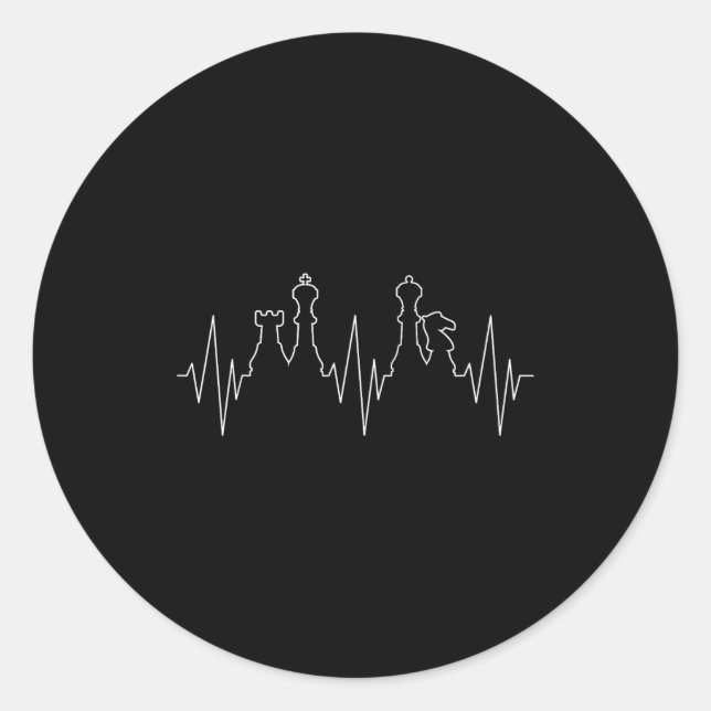 Chess Heartbeat Chess Master Chess Club  Runder Aufkleber (Vorderseite)