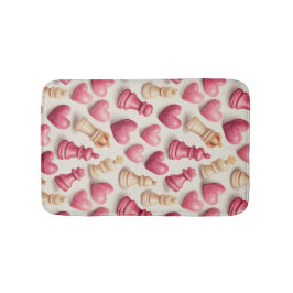 Chess & Hearts Valentines Pattern Badematte