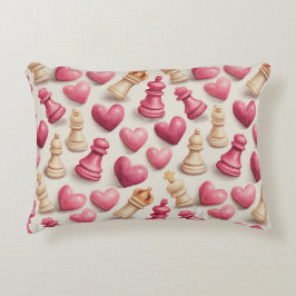Chess & Hearts Valentines Pattern Dekokissen