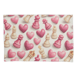 Chess & Hearts Valentines Pattern Kissenbezug