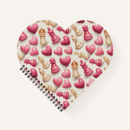 Chess & Hearts Valentines Pattern Notizbuch