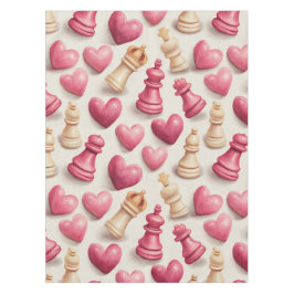Chess & Hearts Valentines Pattern Tischdecke