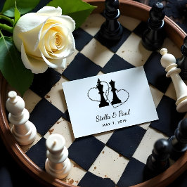 Chess King and Queen Pieces Wedding Design Gummistempel