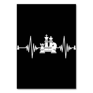 Chess Lover Heartbeat Chess T-Shirt Tischnummer
