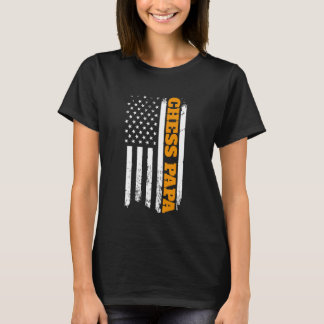 CHESS PAPA Sports Vater Coach USA Flag T-Shirt