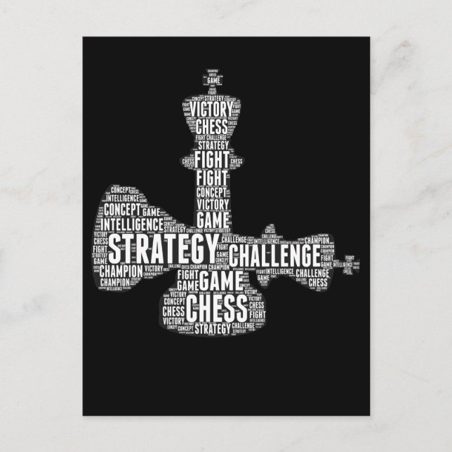 Chess Piece Words Strategy Challenge Board Postkarte (Vorderseite)