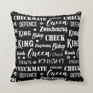 Chess Pieces Knight Queen Rook King Pattern Kissen