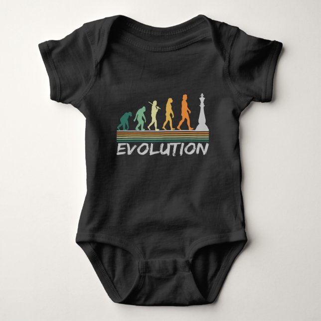 Chess player Evolution Retro Funny Gift for Man Baby Strampler (Vorderseite)