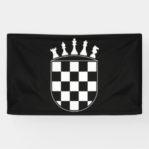 Chess Player Ohrs for Croats Croatian Flag Chess Banner