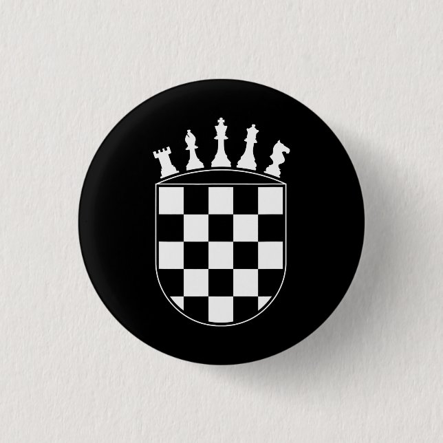 Chess Player Ohrs for Croats Croatian Flag Chess Button (Vorderseite)