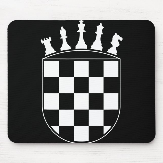 Chess Player Ohrs for Croats Croatian Flag Chess Mousepad (Vorne)