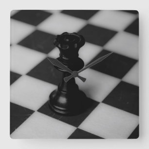 Chess queen quadratische wanduhr
