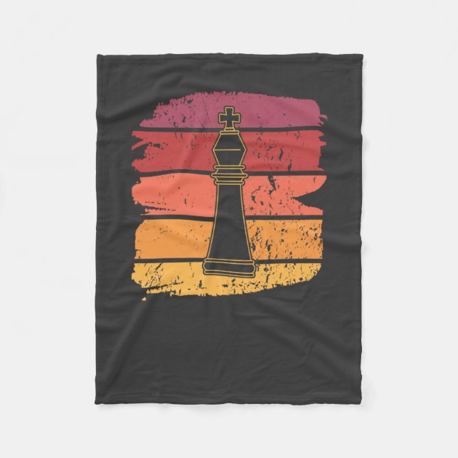 Chess Teile Retro Fleecedecke (Vorderseite)
