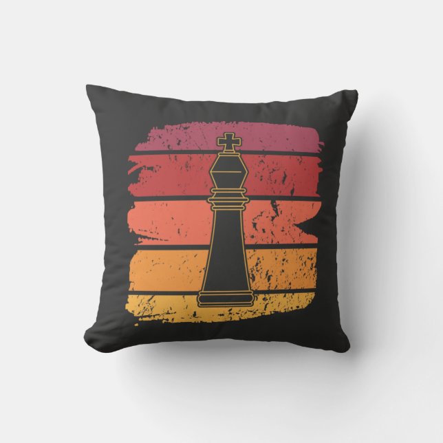 Chess Teile Retro Kissen (Vorderseite)